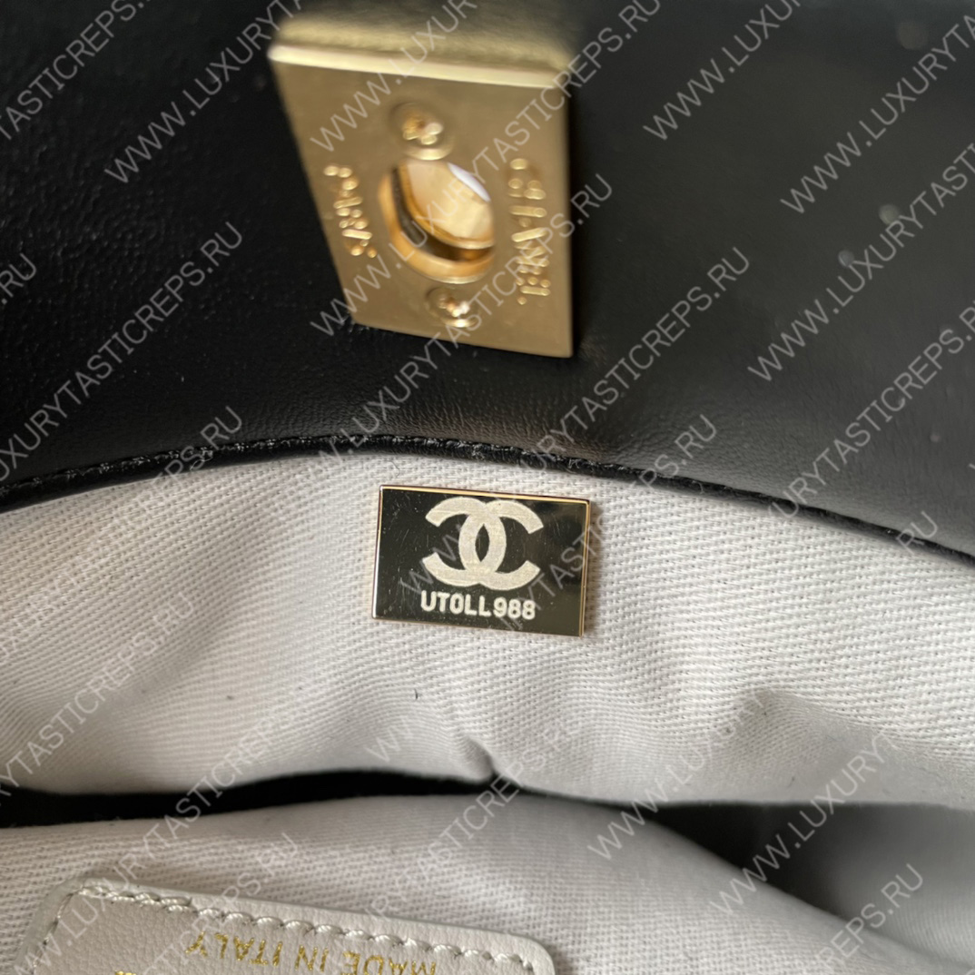 Ch*el hobo tote bag ecru, gray, beige and black as3598