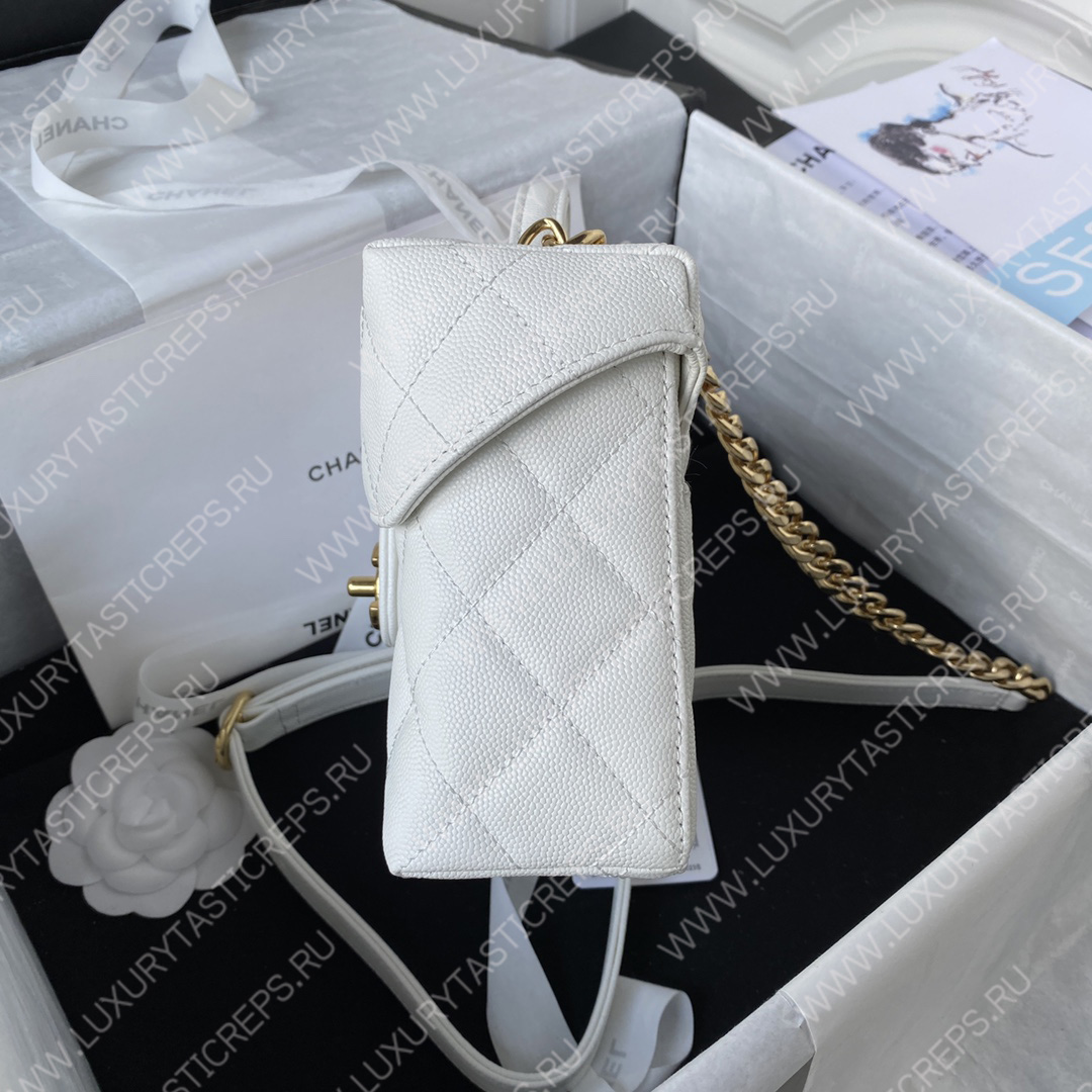 Ch*el small vanity case white as3729