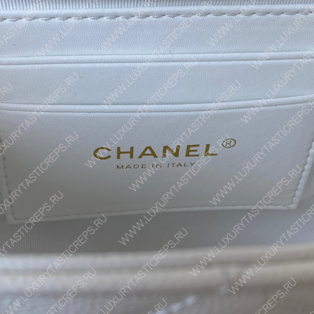 Ch*el small vanity case white as3729