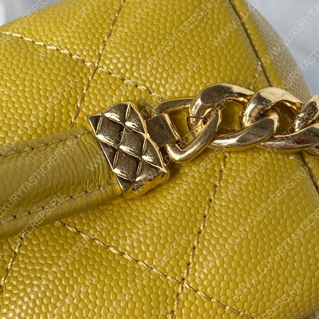 Ch*el small vanity case yellow as3729