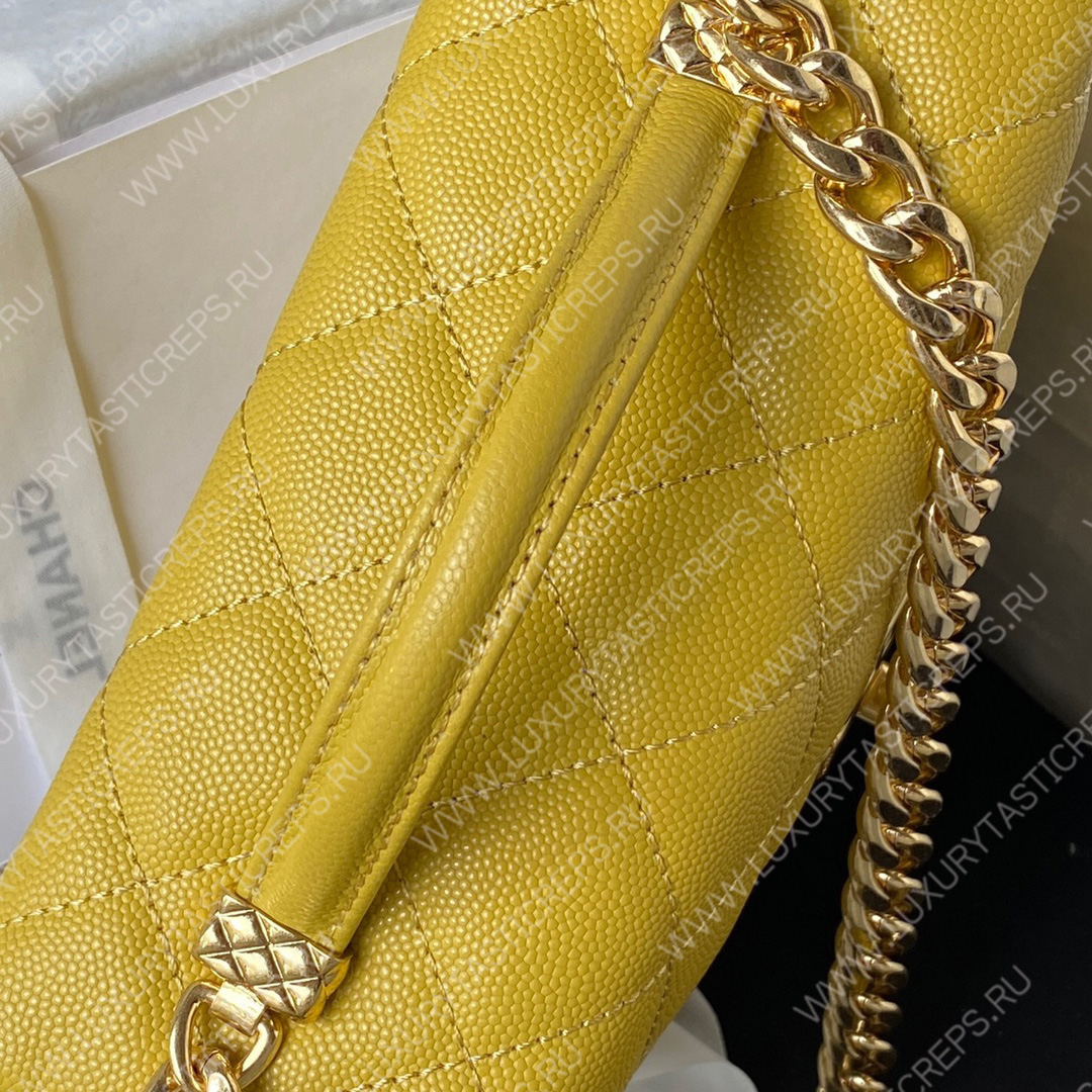 Ch*el small vanity case yellow as3729