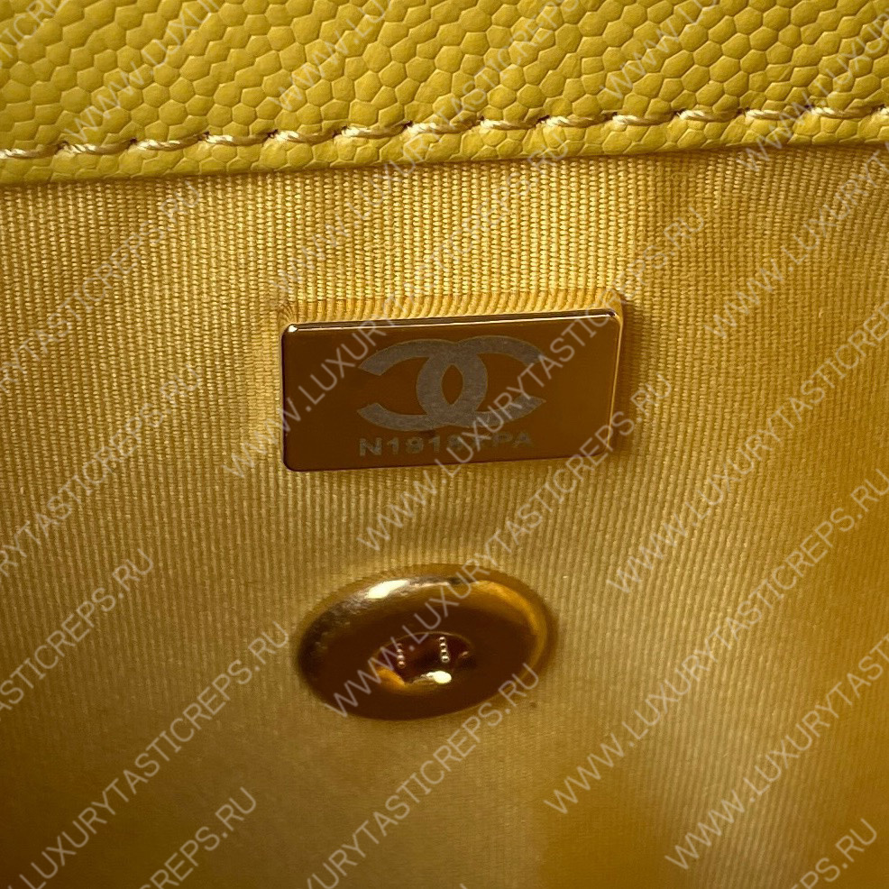 Ch*el small vanity case yellow as3729