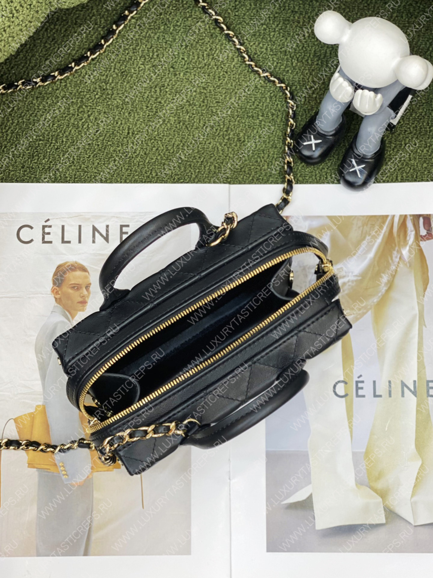 Ch*el small vanity case black as3345