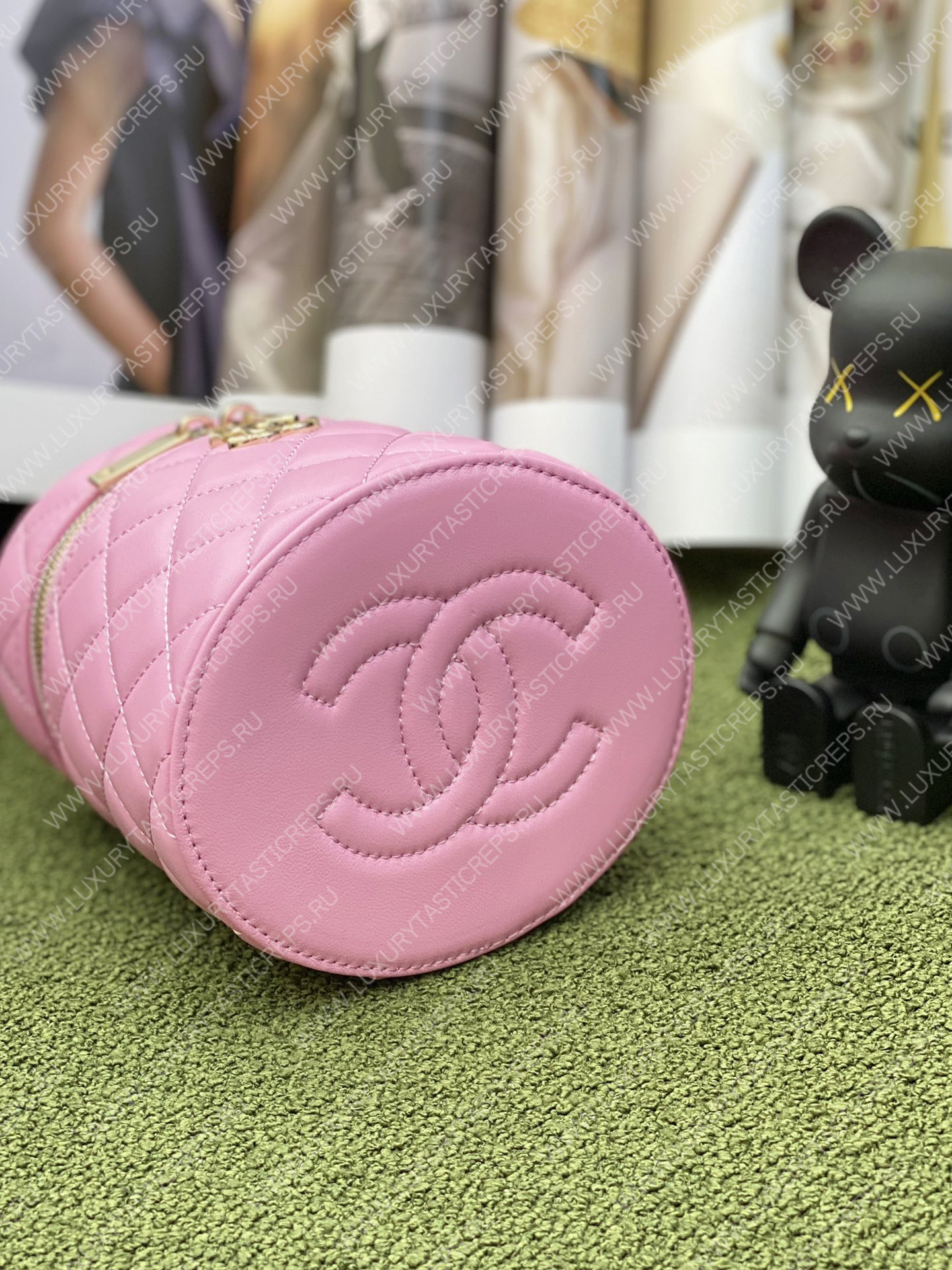 Ch*el vanity bucket bag pink as3726