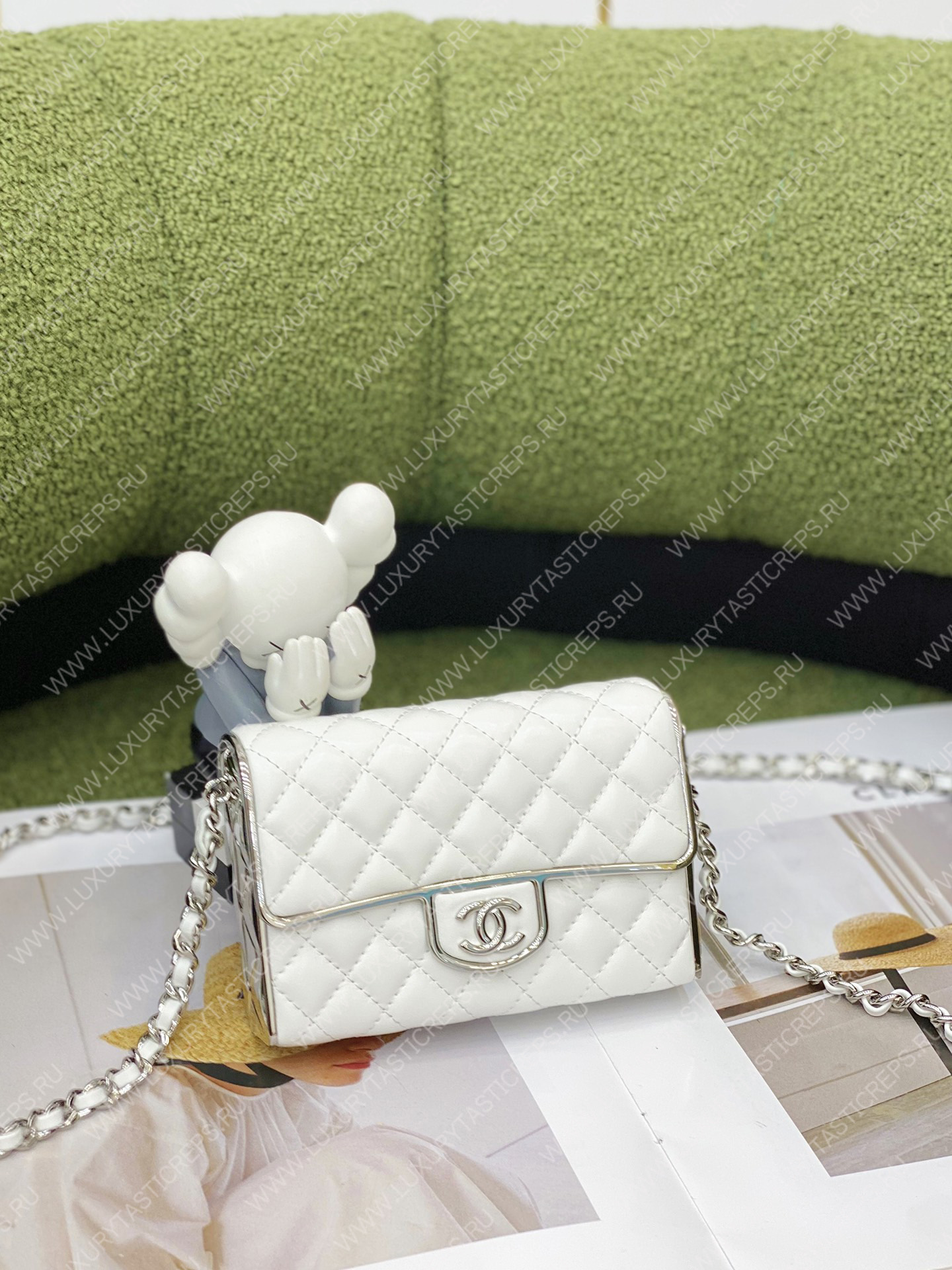 Ch*el mini flap bag white as3897