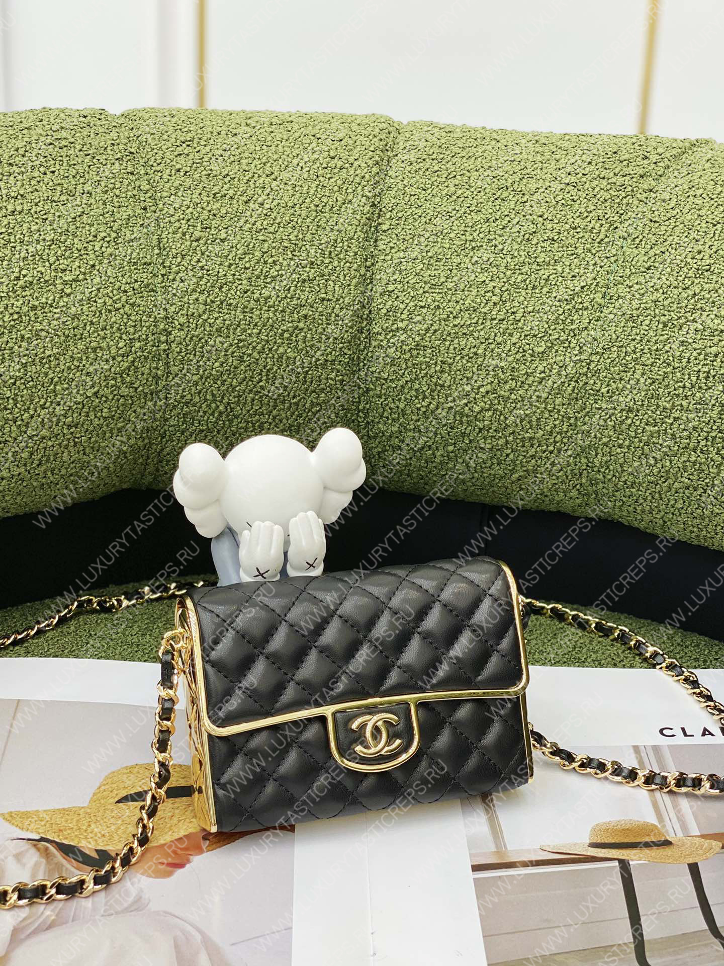 Ch*el mini flap bag black as3897