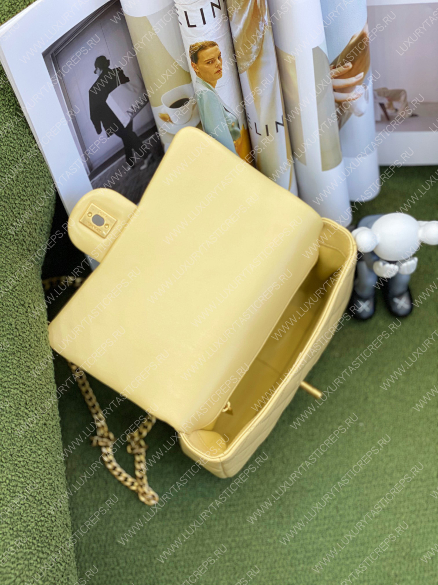 Ch*el mini flap bag yellow as3748