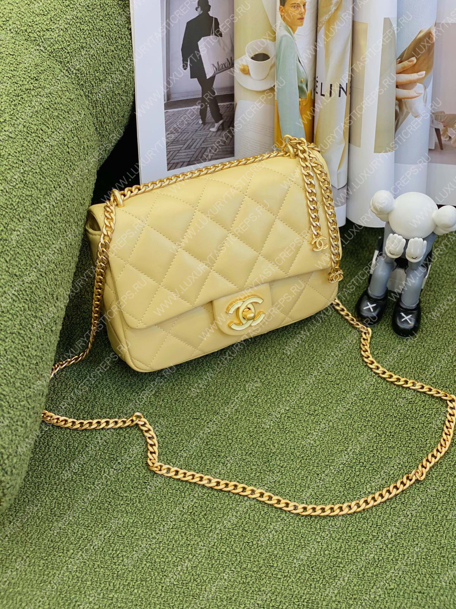 Ch*el mini flap bag yellow as3748