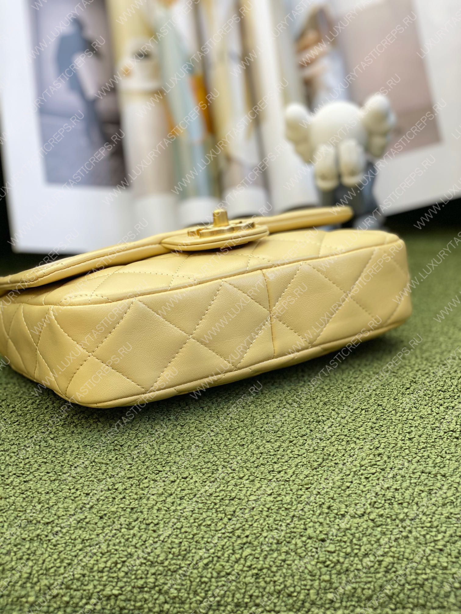 Ch*el mini flap bag yellow as3748
