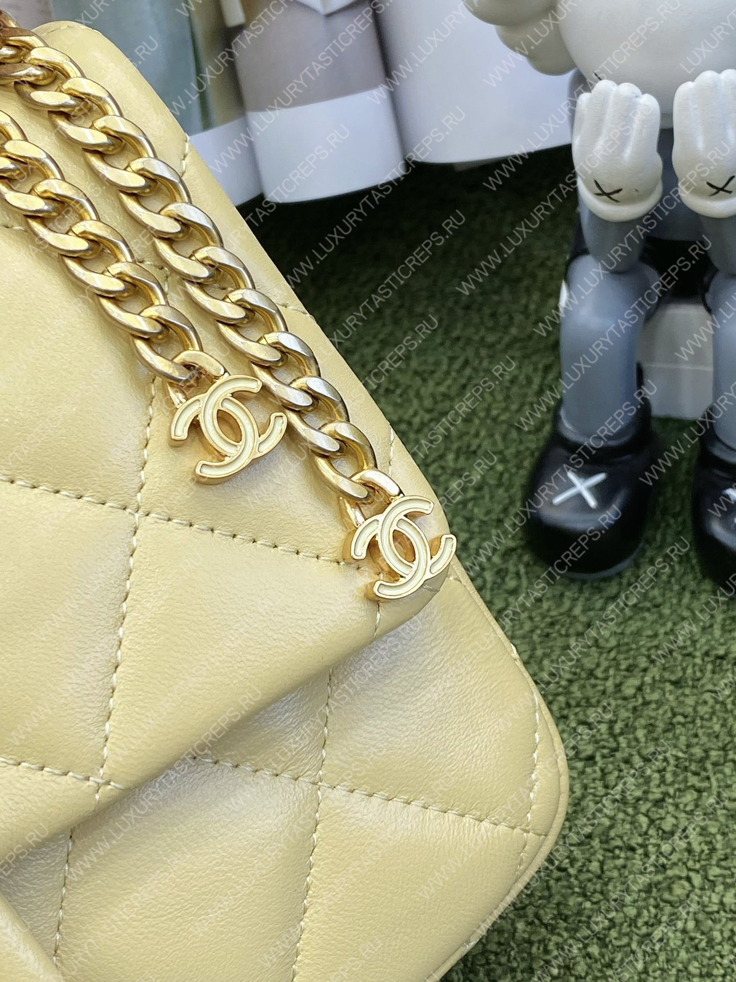 Ch*el mini flap bag yellow as3748