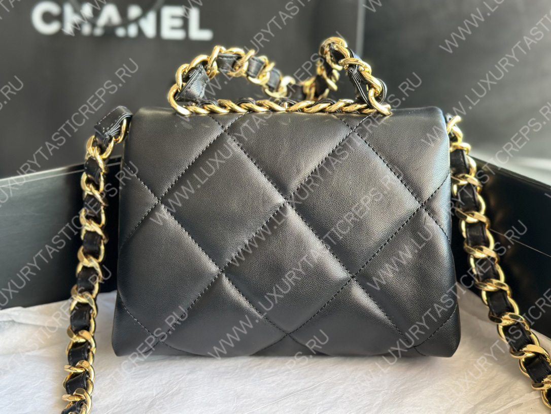 Ch*el pearl crush mini flap bag black as1160
