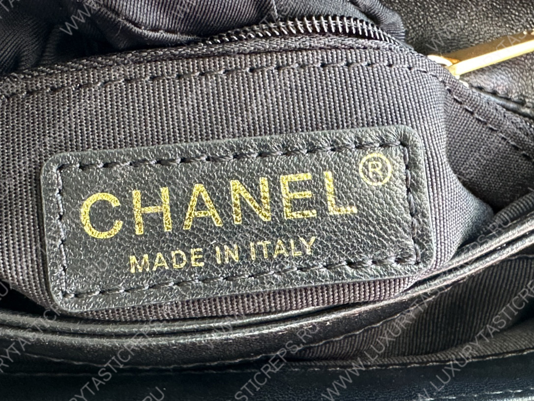 Ch*el pearl crush mini flap bag black as1160