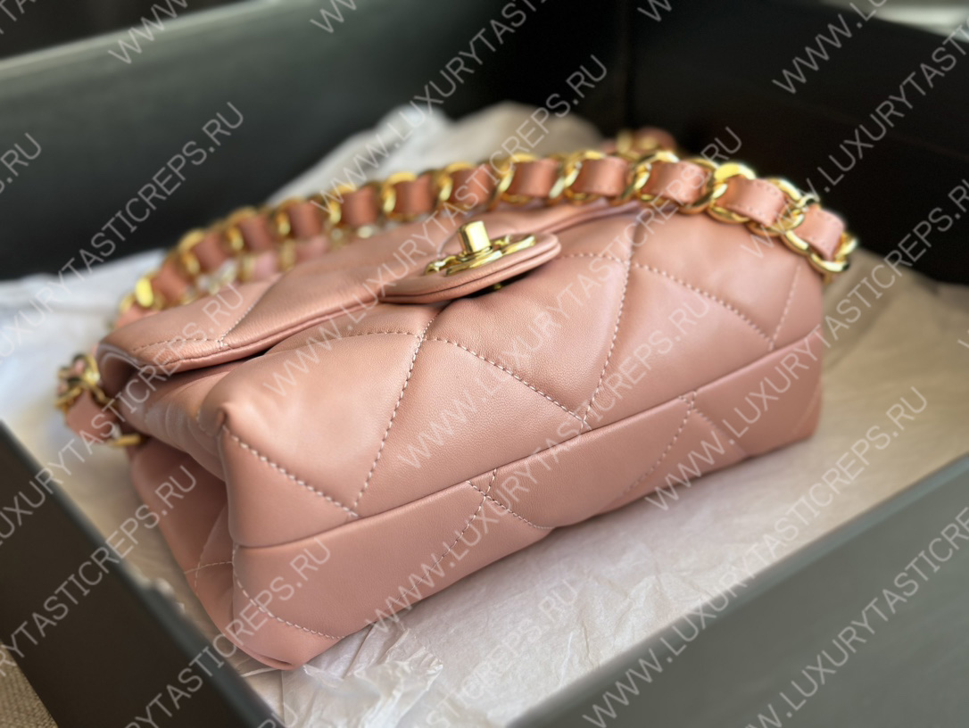 Ch*el mini flap bag with top handle baby pink as1786