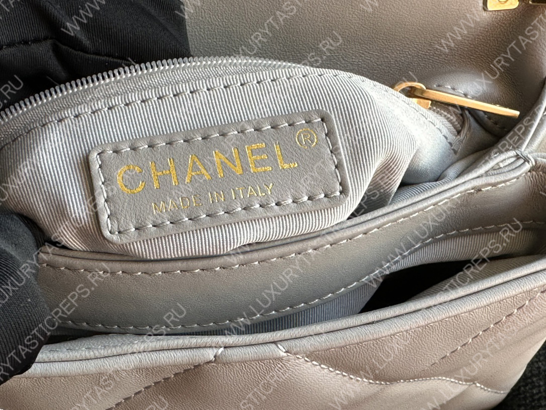 Ch*el pearl crush mini flap bag white as1160