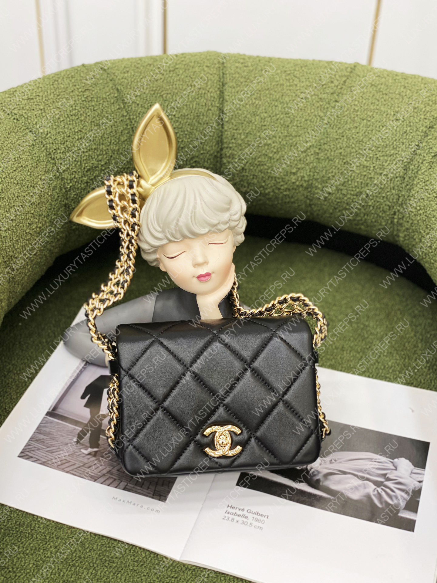 Ch*el mini flap bag black as3751