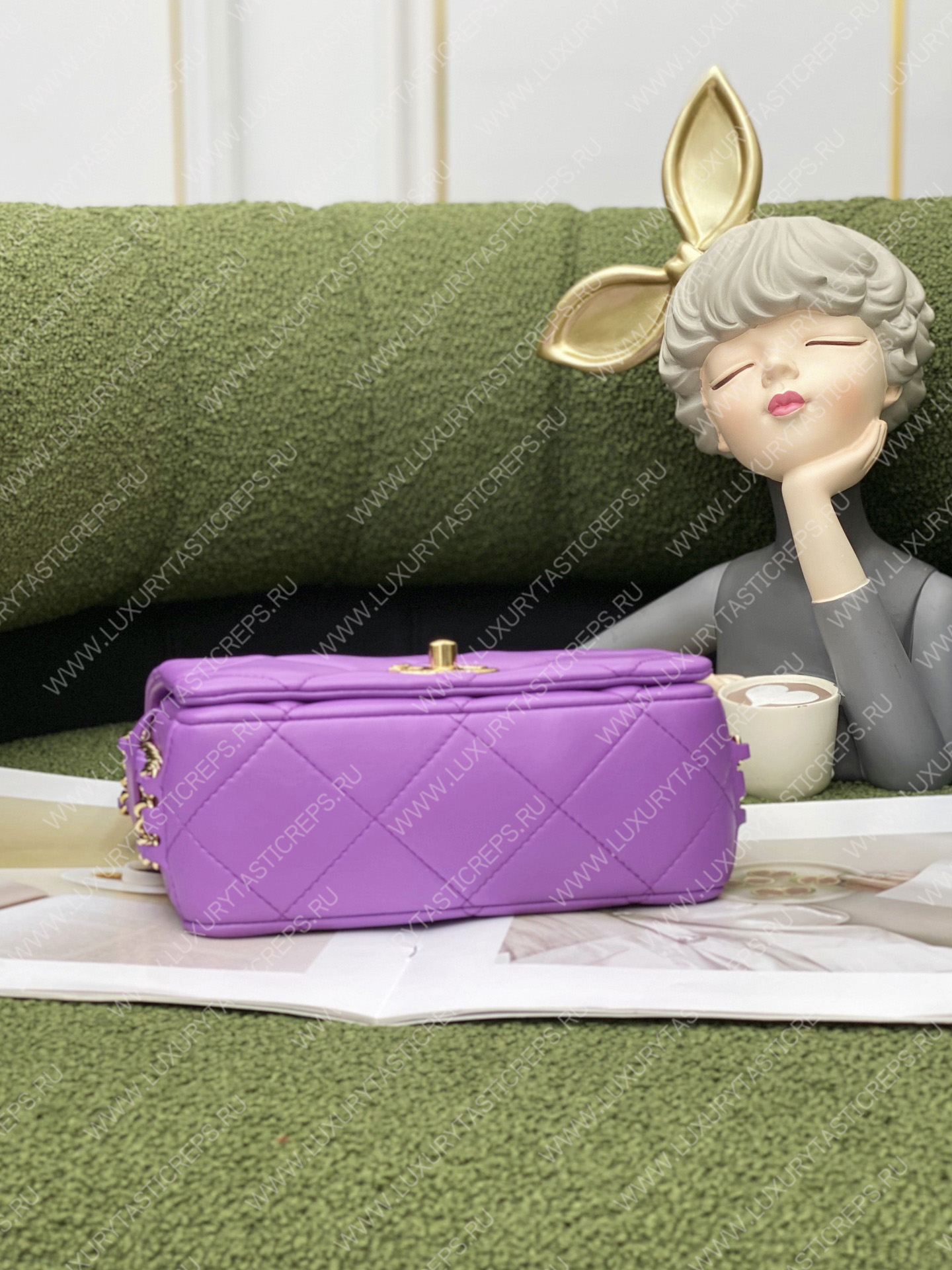 Ch*el mini flap bag purple as3751