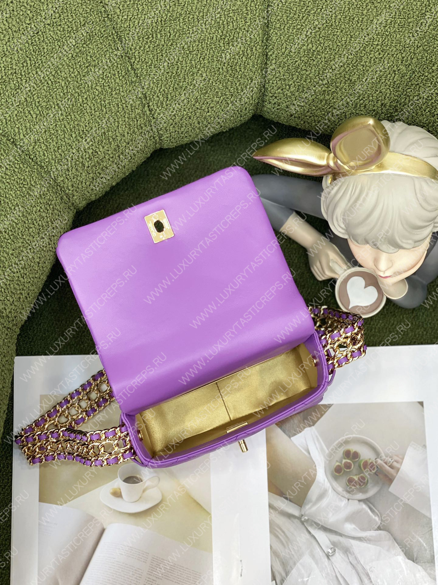 Ch*el mini flap bag purple as3751