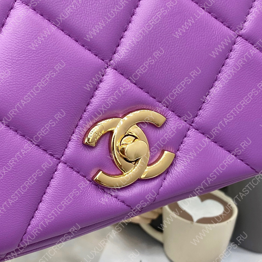 Ch*el mini flap bag purple as3751