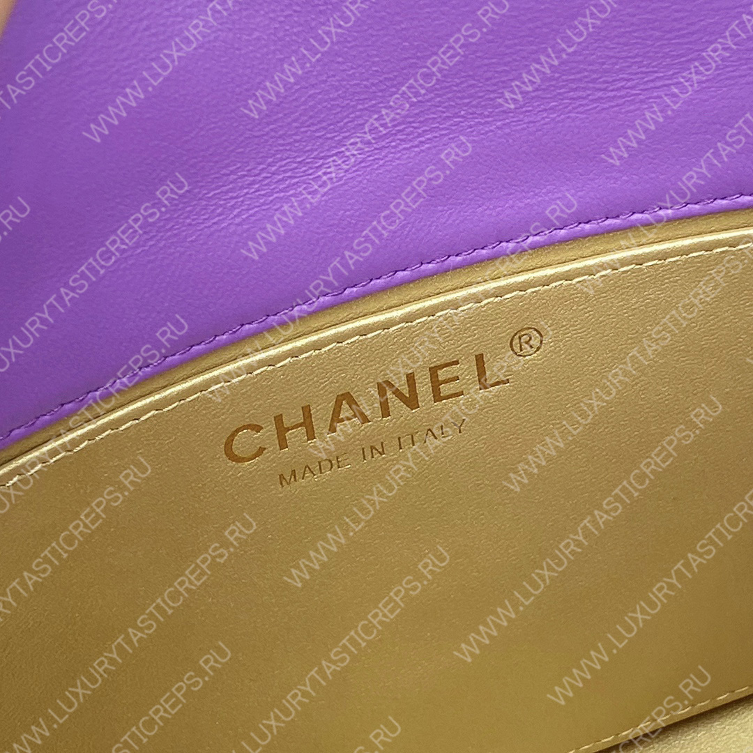 Ch*el mini flap bag purple as3751