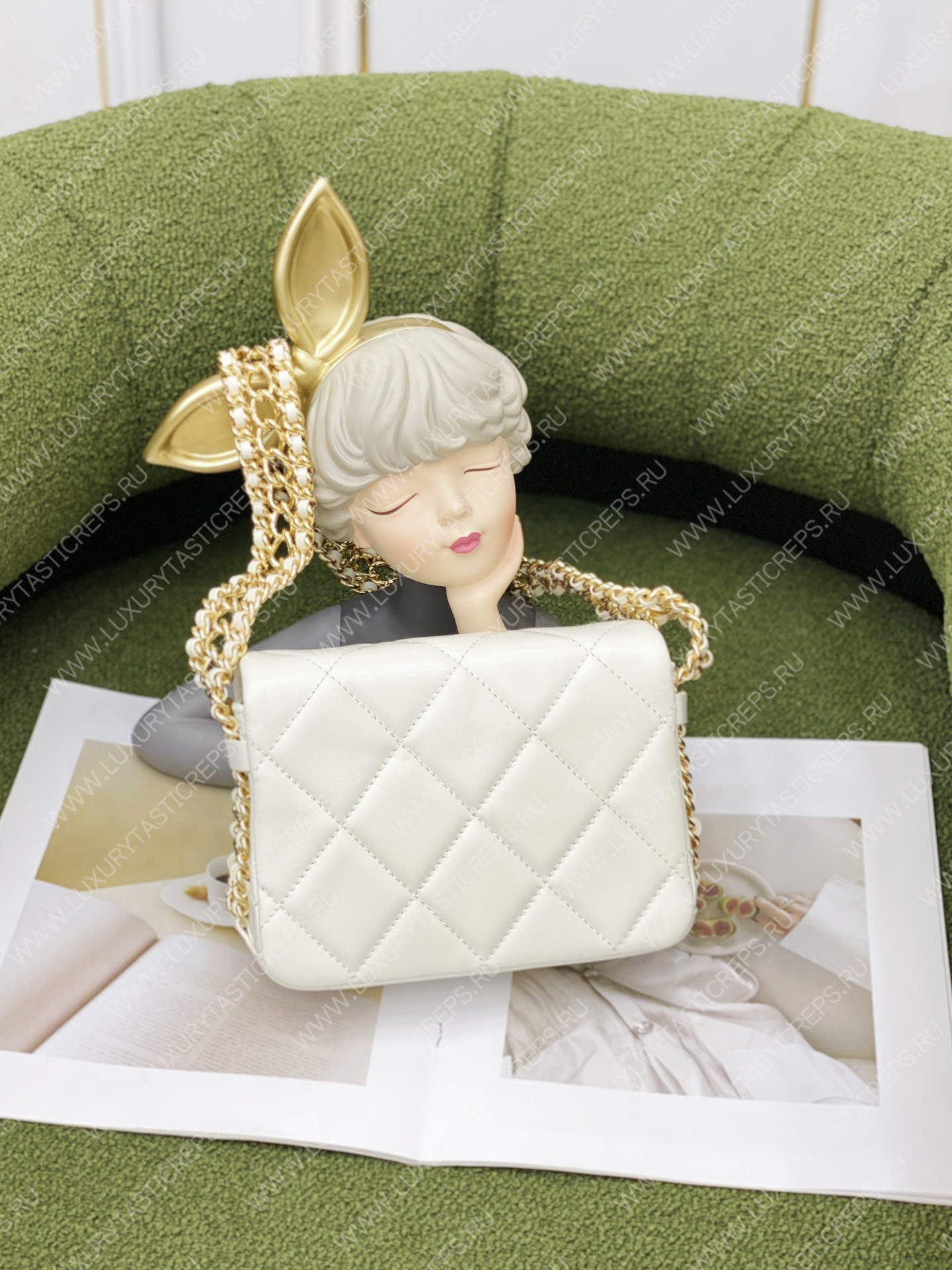 Ch*el mini flap bag white as3751