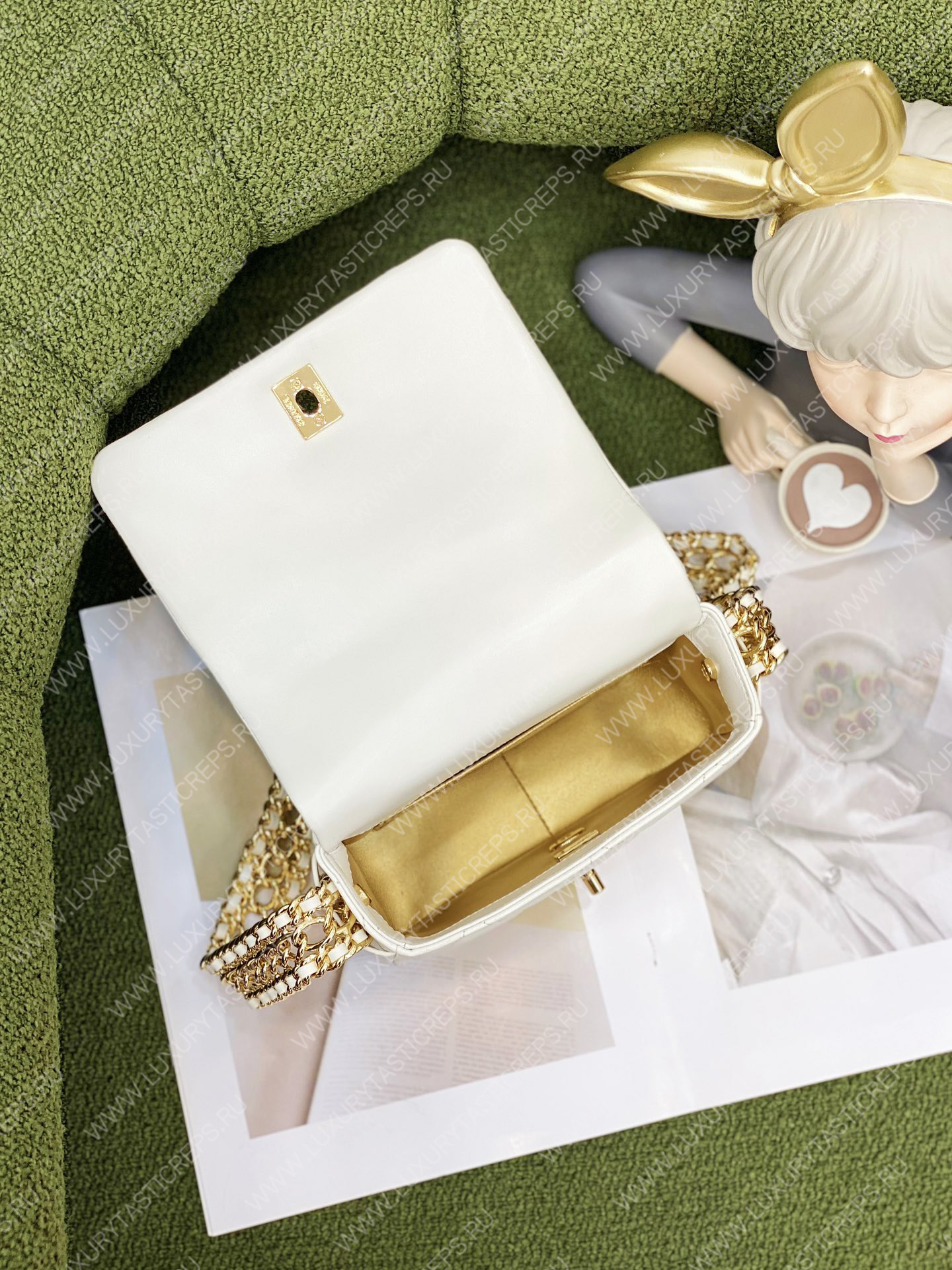 Ch*el mini flap bag white as3751