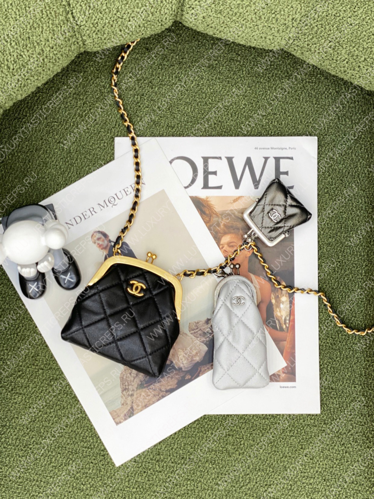 Ch*el clasp bag black as3732