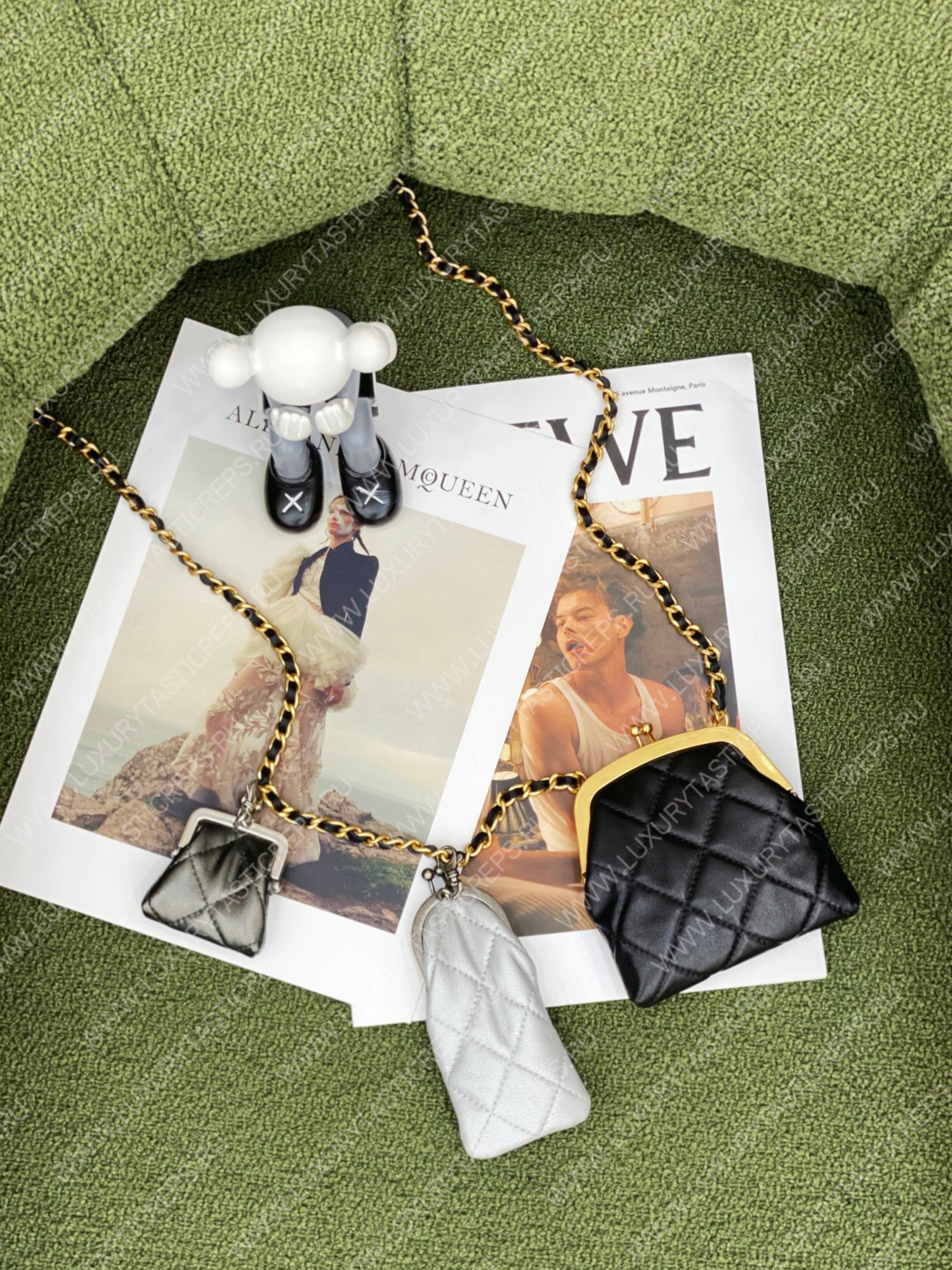 Ch*el clasp bag black as3732