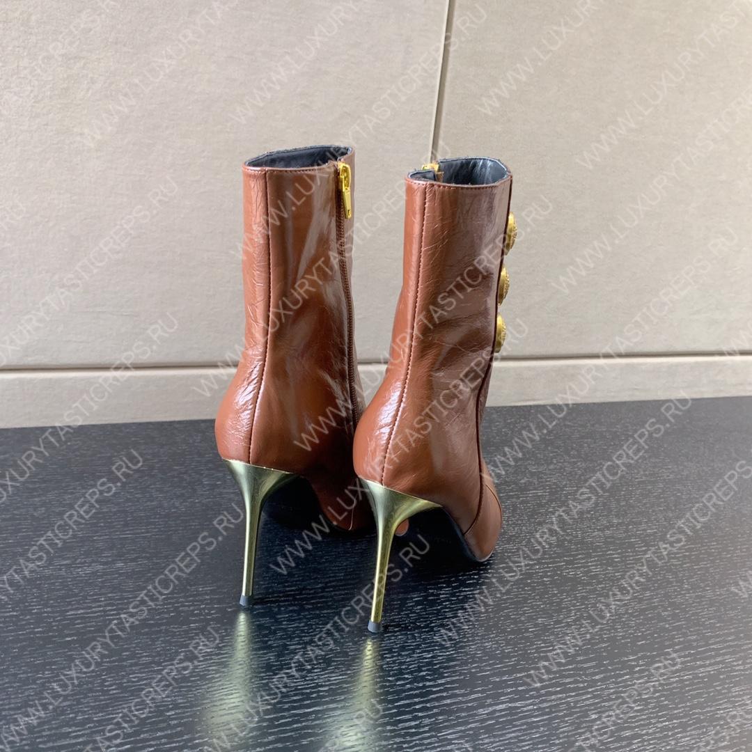 BALMAIN RONI ANKLE BOOTS BROWN YN1TA522LVIT