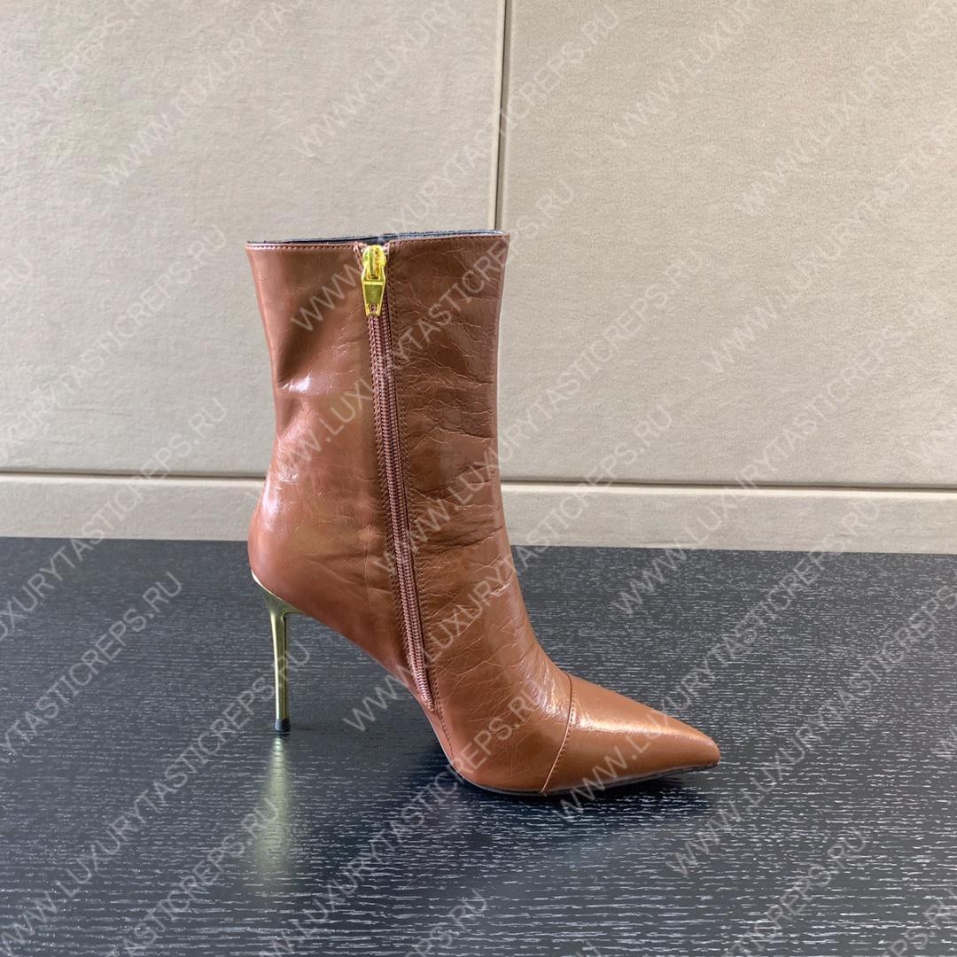 BALMAIN RONI ANKLE BOOTS BROWN YN1TA522LVIT