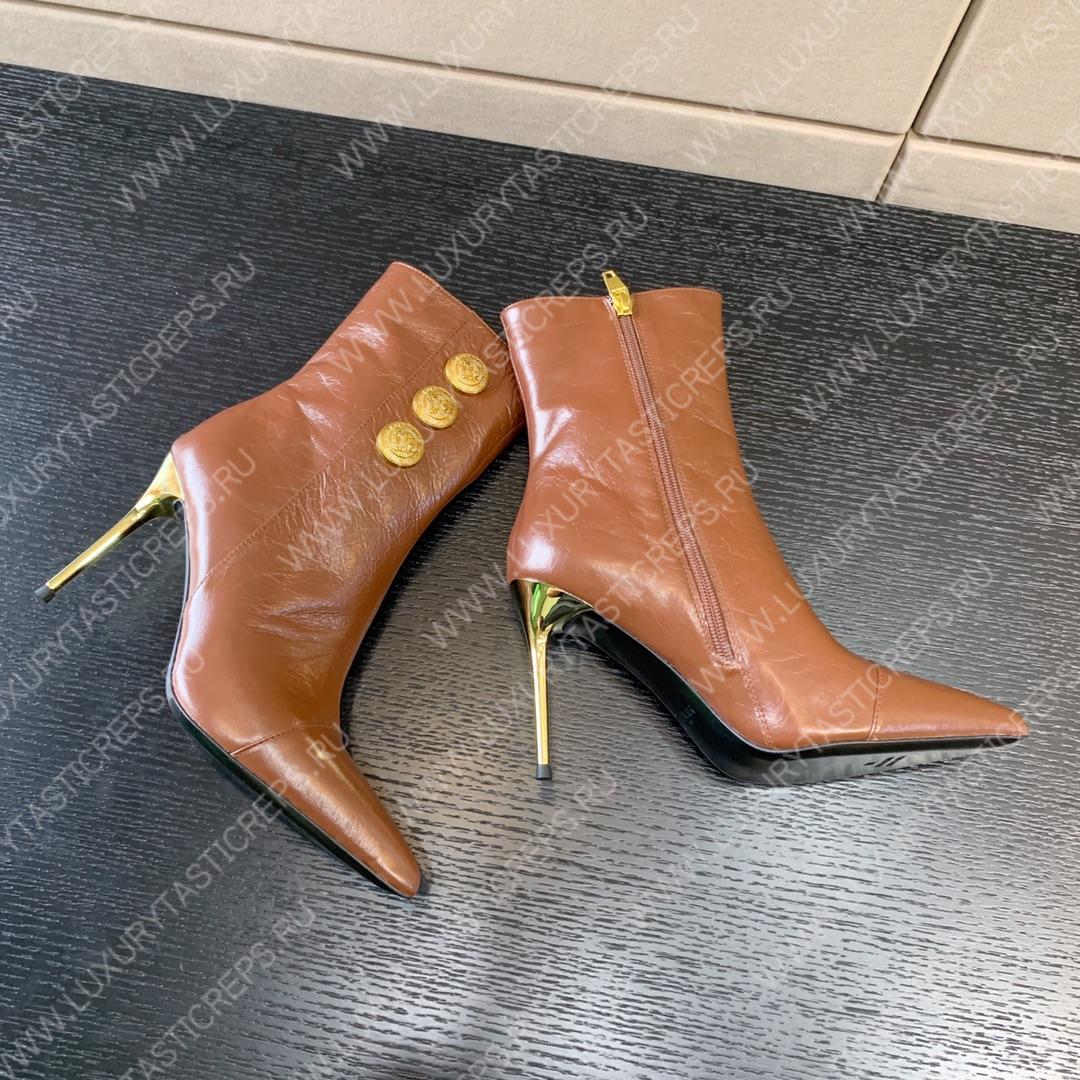 BALMAIN RONI ANKLE BOOTS BROWN YN1TA522LVIT