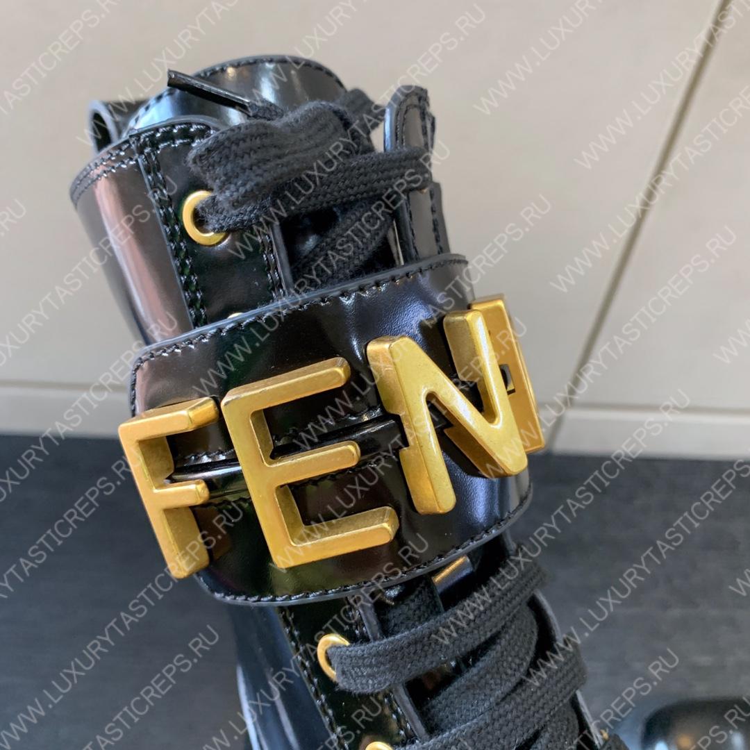 F**di leather biker boots black 8t8355