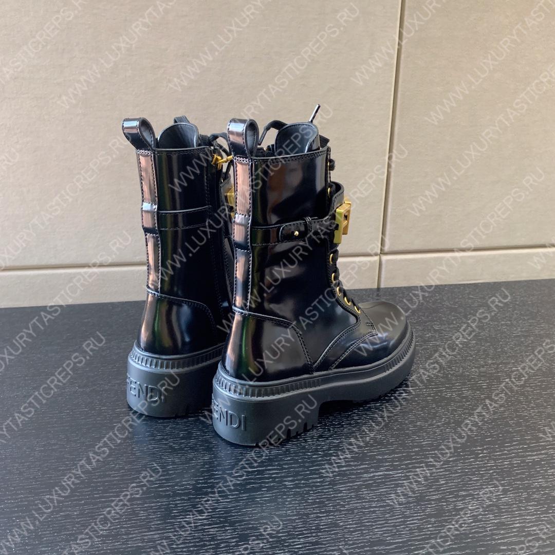 F**di leather biker boots black 8t8355