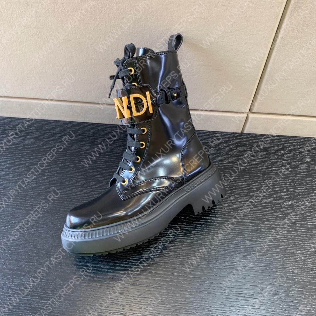 F**di leather biker boots black 8t8355