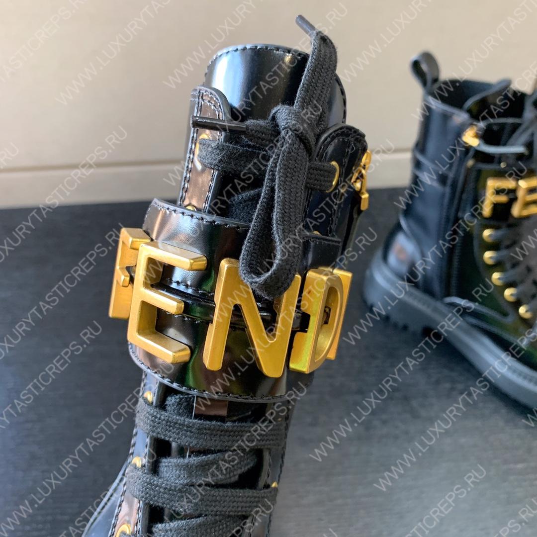 F**di leather biker boots black 8t8355