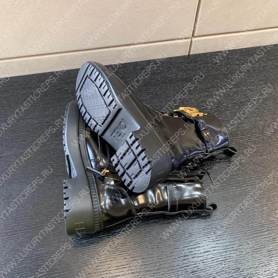 F**di leather biker boots black 8t8355