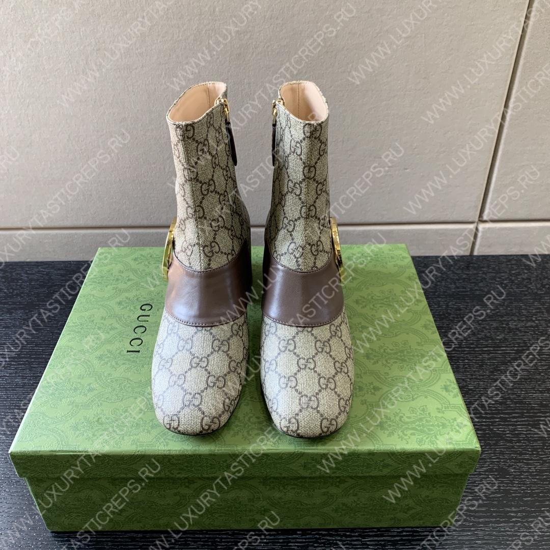 G*u*i blondie ankle boot beige and ebony 701706