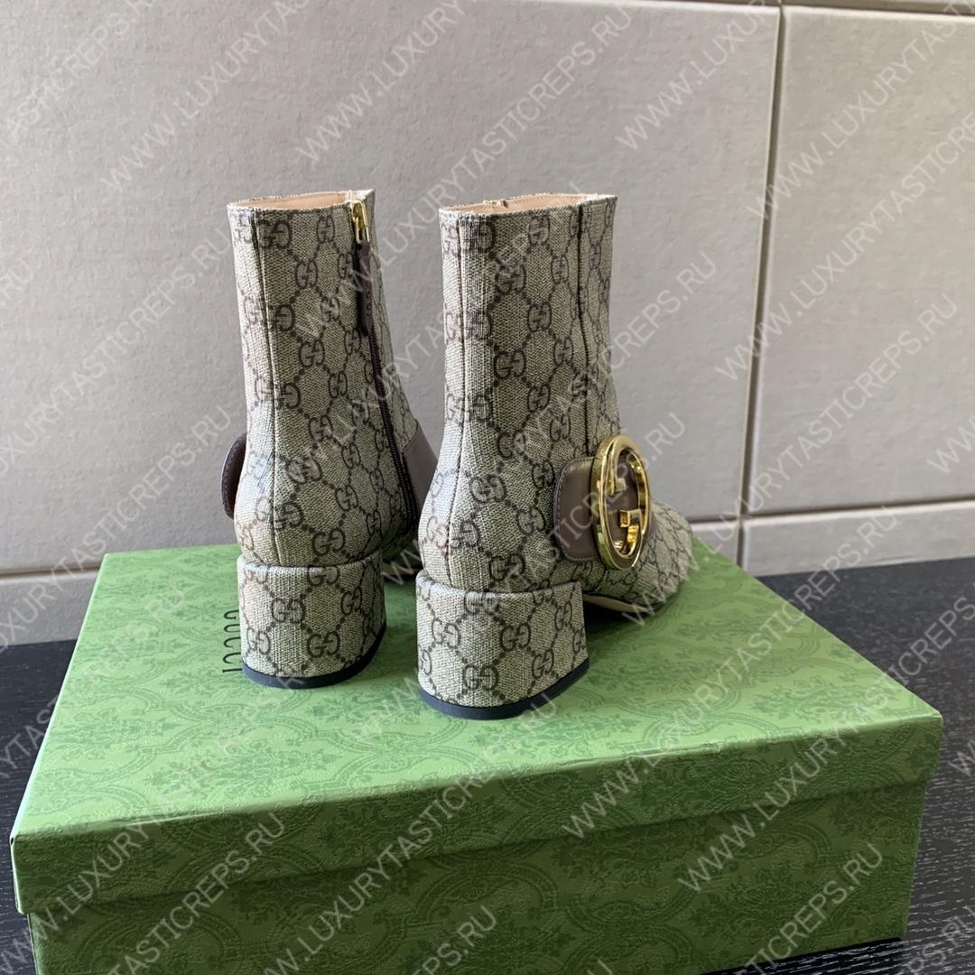 G*u*i blondie ankle boot beige and ebony 701706