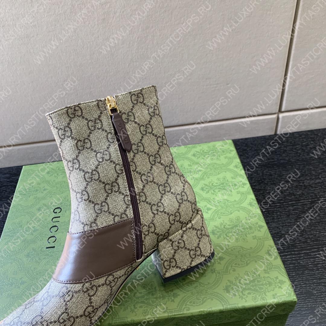 G*u*i blondie ankle boot beige and ebony 701706