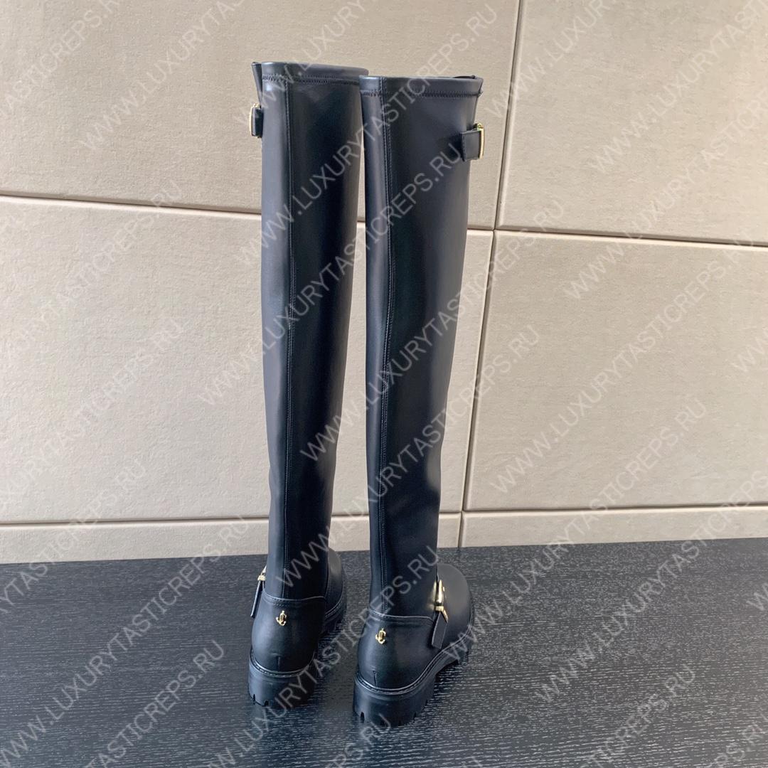 JIMMY CHOO BIKER II OVER THE KNEE BLACK BIKERIIOTKFLATQOZ