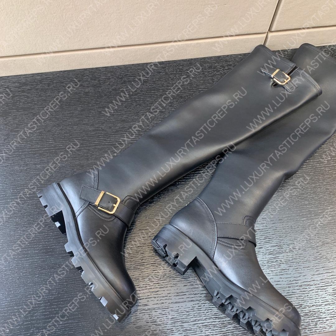 JIMMY CHOO BIKER II OVER THE KNEE BLACK BIKERIIOTKFLATQOZ