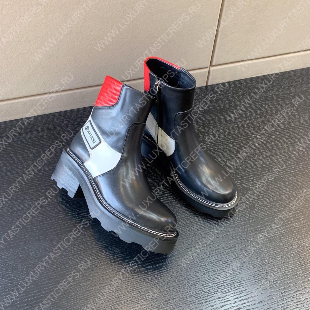 l**is V*t*n beaubourg ankle boots black and red 1a9obp