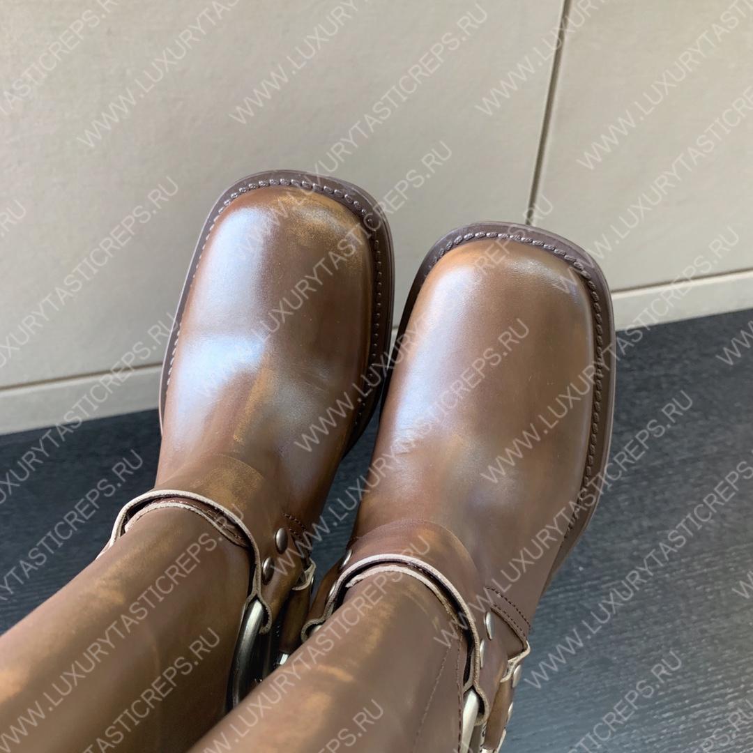 MIU MIU LEATHER BIKER BOOTS SIENNA 5W792D