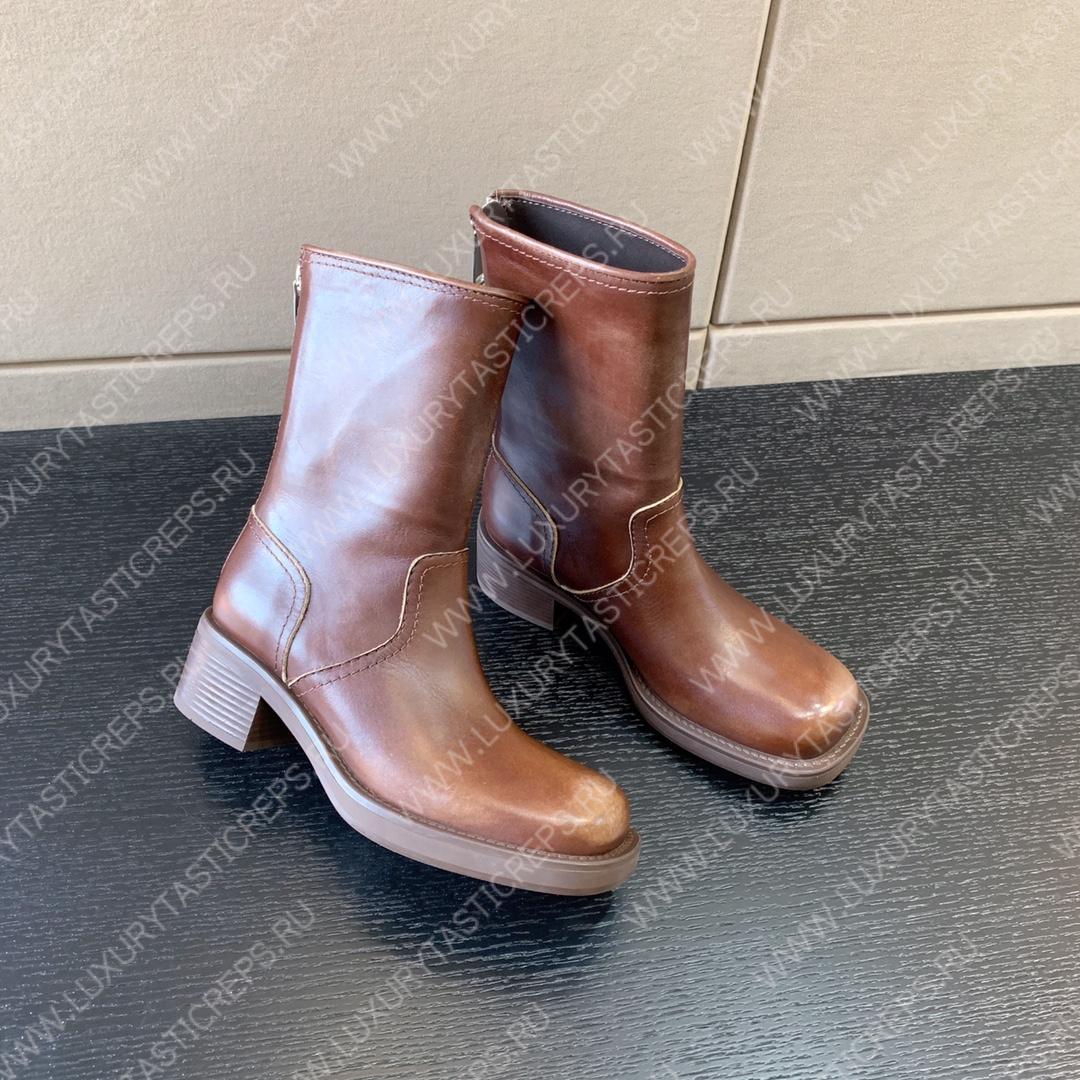 MIU MIU LEATHER BOOTIES SIENNA 5U795D