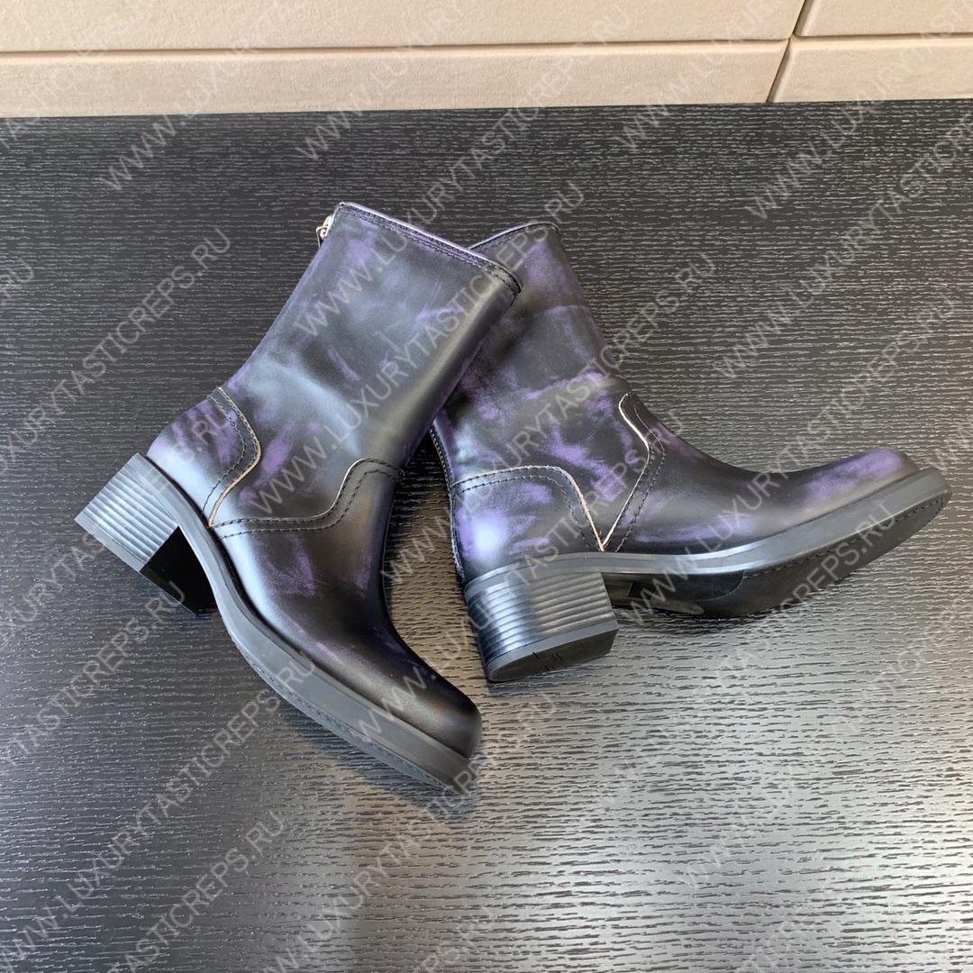 MIU MIU LEATHER BOOTIES BLACK 5U795D