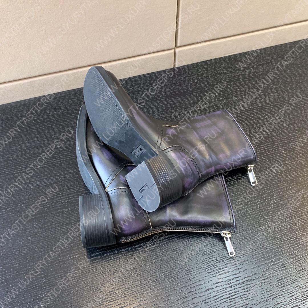 MIU MIU LEATHER BOOTIES BLACK 5U795D