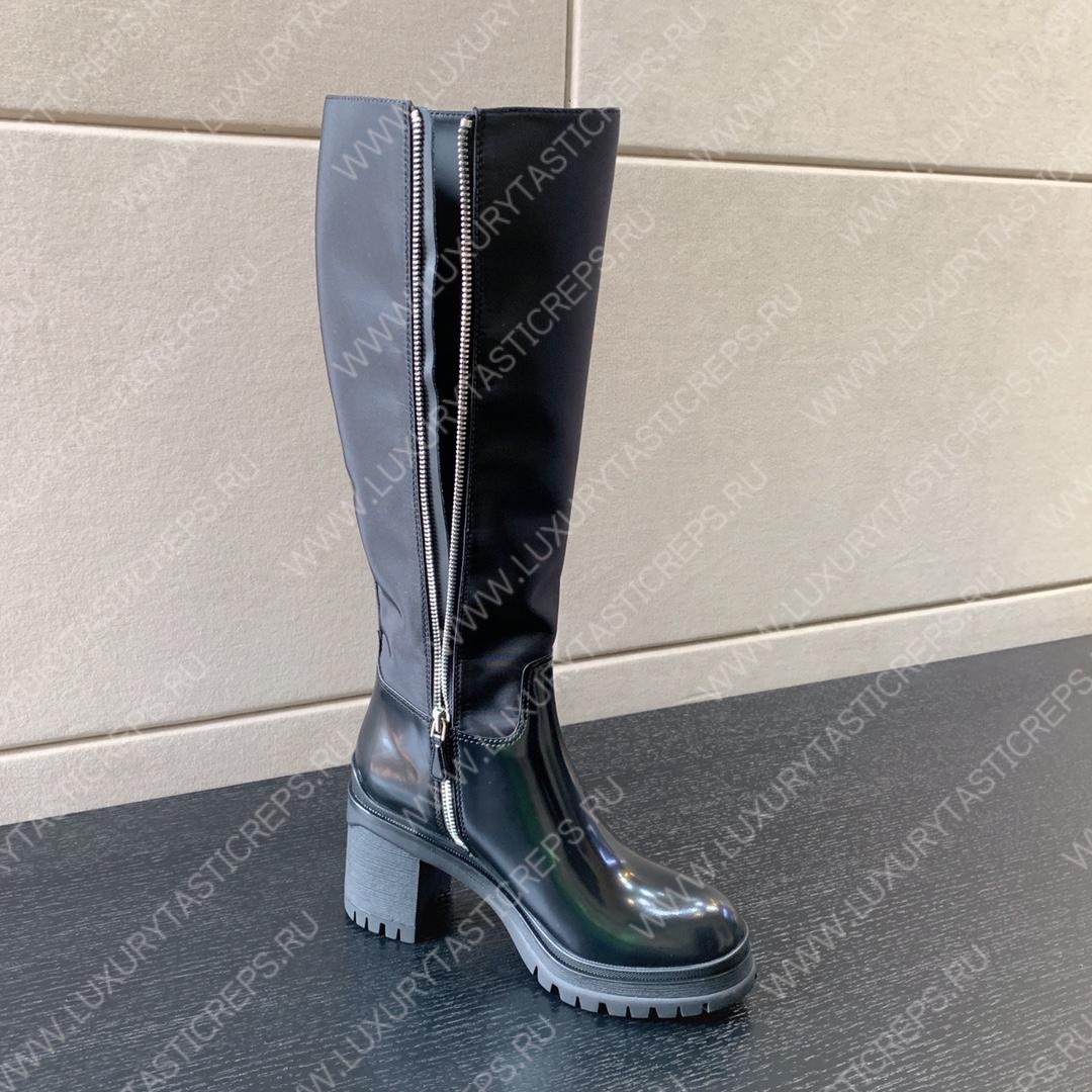 Pra*a brushed leather nylon boots black 1w411m