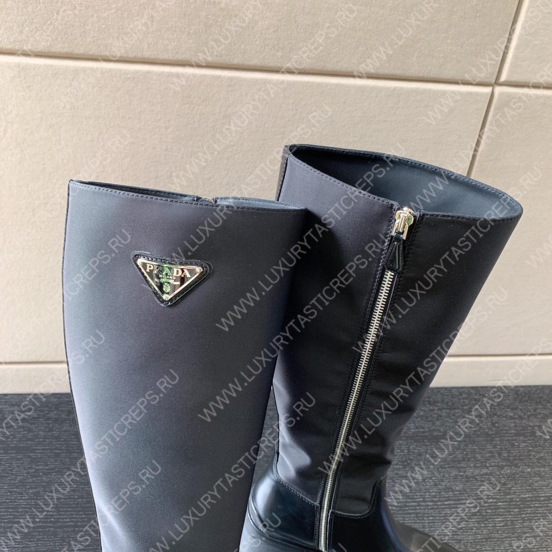 Pra*a brushed leather nylon boots black 1w411m