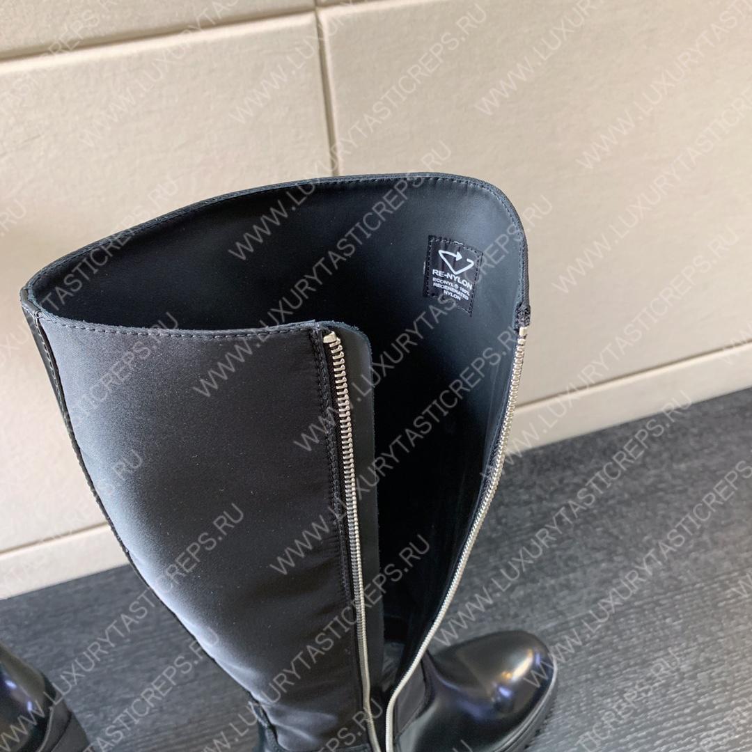 Pra*a brushed leather nylon boots black 1w411m