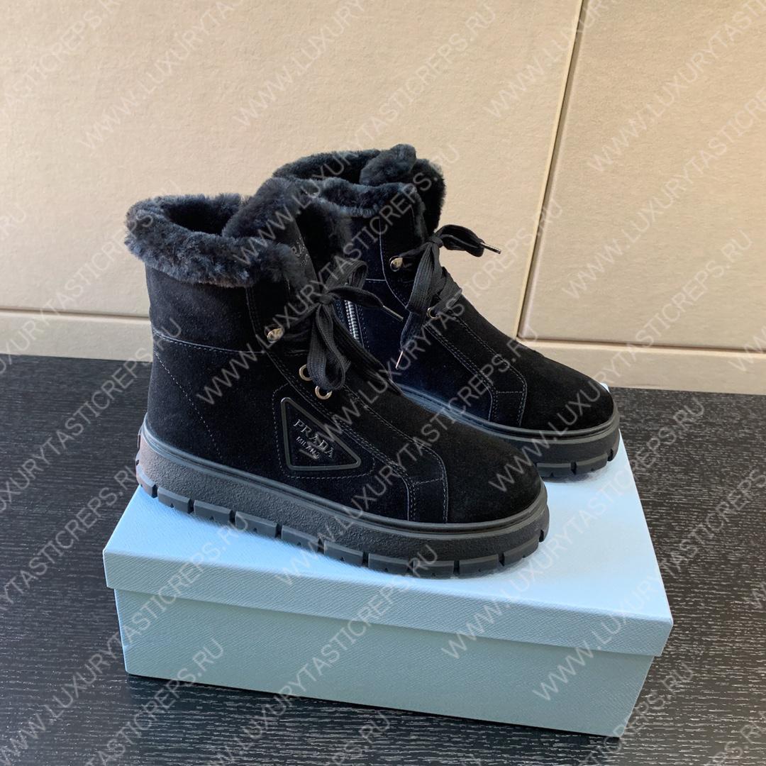 Pra*a suede lace-up booties black 1t492m