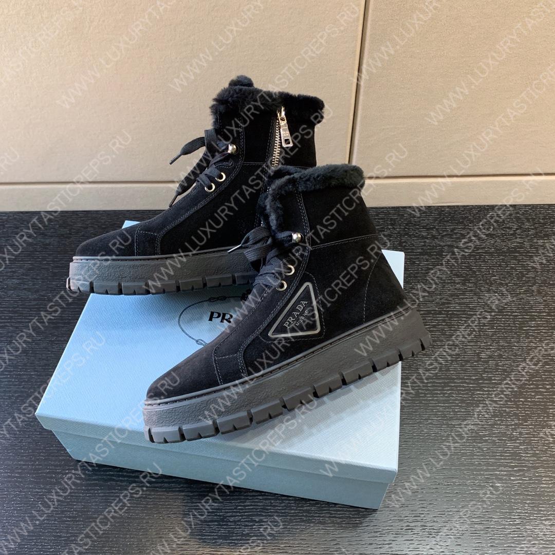 Pra*a suede lace-up booties black 1t492m